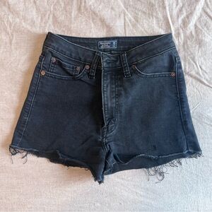 Abercrombie High Waisted Black Denim Shorts